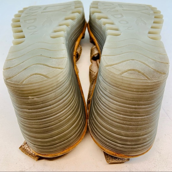 FLY London Yapi Metallic Ghillie Wedge Sandals 37 - Picture 11 of 12